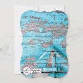 5x7 Huwelijksuitnodiging Blauwe Schuur Hout Laarze Kaart (Achterkant)