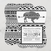 5x7 Huwelijksuitnodiging Boho Buffalo Tribal Patte Kaart (Voorkant / Achterkant)