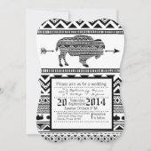 5x7 Huwelijksuitnodiging Boho Buffalo Tribal Patte Kaart (Voorkant)