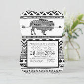 5x7 Huwelijksuitnodiging Boho Buffalo Tribal Patte Kaart (Staand voorkant)