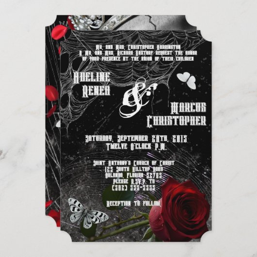 5x7 Huwelijksuitnodiging Haunting Adeline Zade Mea Kaart (Voorkant / Achterkant)