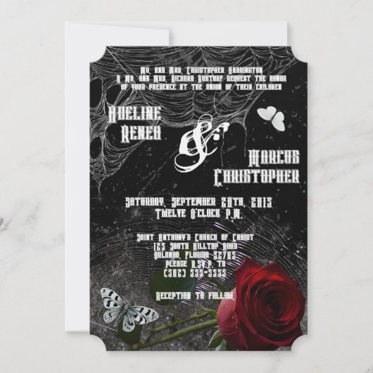 5x7 Huwelijksuitnodiging Haunting Adeline Zade Mea Kaart (Voorkant)