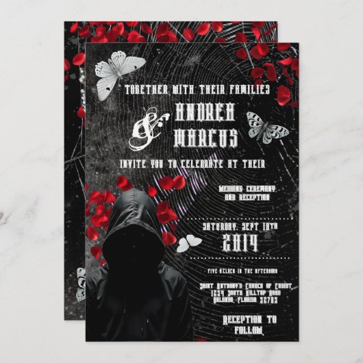 5x7 Huwelijksuitnodiging Haunting Adeline Zade Mea Kaart (Voorkant / Achterkant)