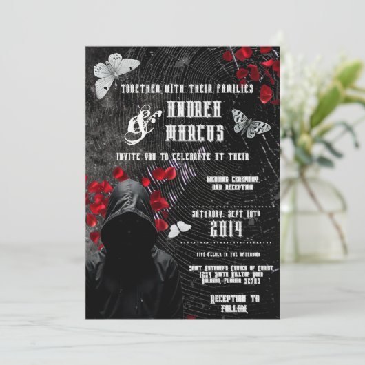 5x7 Huwelijksuitnodiging Haunting Adeline Zade Mea Kaart (Staand voorkant)