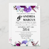 5x7 Huwelijksuitnodiging Lavander Hibiscus op Wit Kaart (Voorkant / Achterkant)