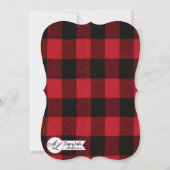 5x7 Huwelijksuitnodiging Red Buffalo Plaid Beer Zw Kaart (Achterkant)