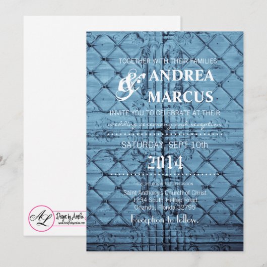 5x7 Huwelijksuitnodiging Rustieke Tin Panel Plafon Kaart (Voorkant / Achterkant)