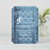 5x7 Huwelijksuitnodiging Rustieke Tin Panel Plafon Kaart (Staand voorkant)