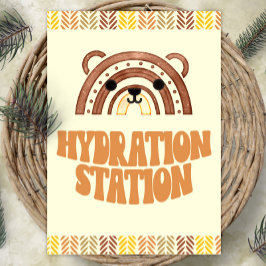 5x7 Hydratatie Station Boho Woodland Beer Verjaard Poster