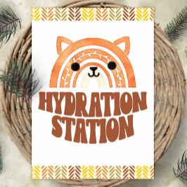 5x7 Hydration Station Boho Woodland Fox Verjaardag Poster