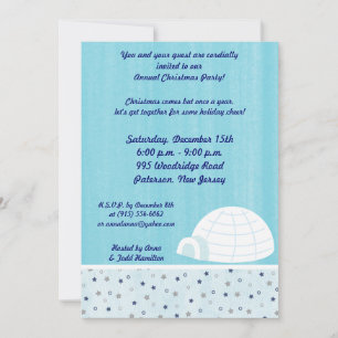 5x7 Igloo Baby Blue Invitation Kaart