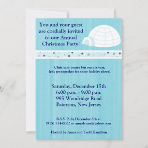 5x7 Igloo Baby Blue Invitation Kaart