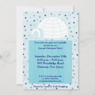 5x7 Igloo Baby Blue Invitation Kaart
