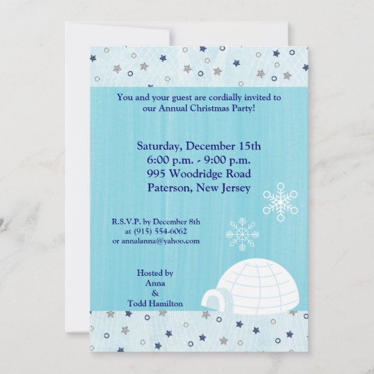 5x7 Igloo Baby Blue Invitation Kaart (Voorkant)