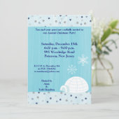 5x7 Igloo Baby Blue Invitation Kaart (Staand voorkant)