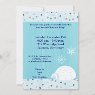 5x7 Igloo Baby Blue Invitation Kaart