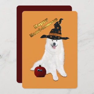 5x7 in. Flat Dank je creditcard Halloween Samoyed Bedankkaart