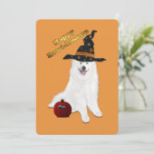 5x7 in. Flat TY-berichtkaart Halloween Samoyed  Bedankkaart (Staand voorkant)