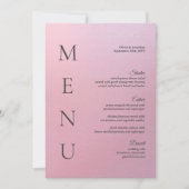 5x7-inch Elegant Ombre Pink Wedding Table Menu Kaa Kaart (Voorkant)