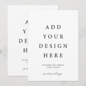 5x7-inch Kaarten met platte uitnodiging (Voorkant / Achterkant)