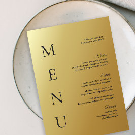 5x7-inch Modern Ombre Gold Wedding Table Menu Kaar Kaart