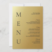 5x7-inch Modern Ombre Gold Wedding Table Menu Kaar Kaart (Voorkant)