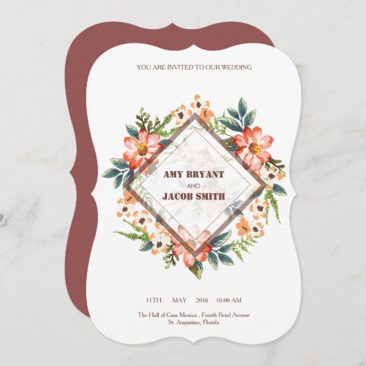 5x7 Invitation Bracket Kaart (Voorkant / Achterkant)