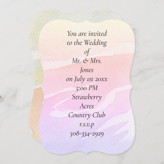 5x7 Invitation Bracket Kaart (Voorkant / Achterkant)