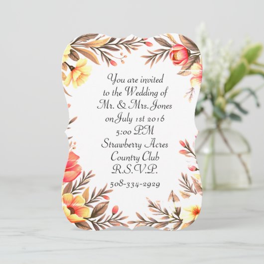 5x7 Invitation Bracket Kaart (Staand voorkant)