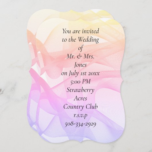 5x7 Invitation Bracket Kaart (Voorkant / Achterkant)