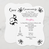 5x7 Invitation Bracket Quinceañera - Aanpassen Kaart (Voorkant / Achterkant)