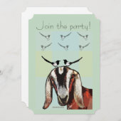 5x7 Invitation Goat + magpies - vrienden Kaart (Voorkant / Achterkant)