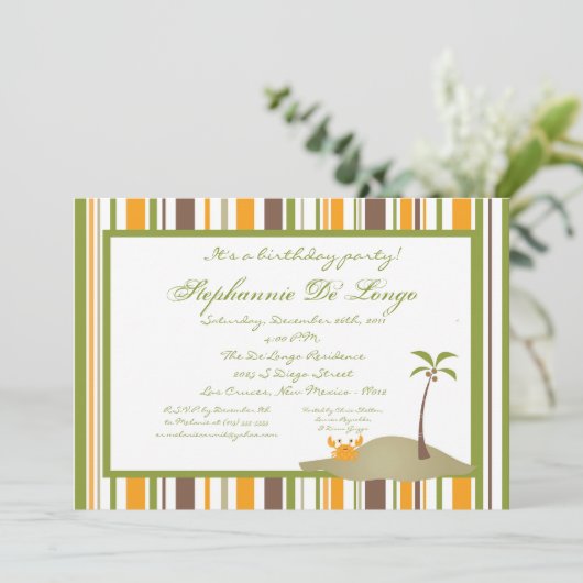 5x7 Island Party Uitnodiging (Staand voorkant)