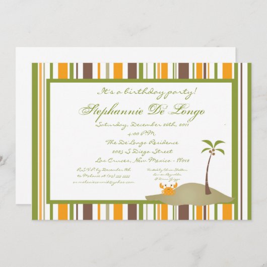 5x7 Island Party Uitnodiging (Voorkant / Achterkant)