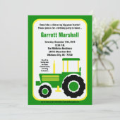 5x7 John Green Boerderij Tractor Birthday Invitati Kaart (Staand voorkant)