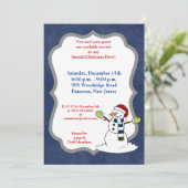 5x7 Jolly Winter Snowman - kerstuitnodiging Kaart (Staand voorkant)