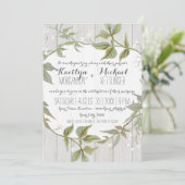5x7 Kaart Laurel Leaf Leaves w Babys Breath Wreath (Staand voorkant)