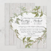 5x7 Kaart Laurel Leaf Leaves w Babys Breath Wreath (Voorkant / Achterkant)