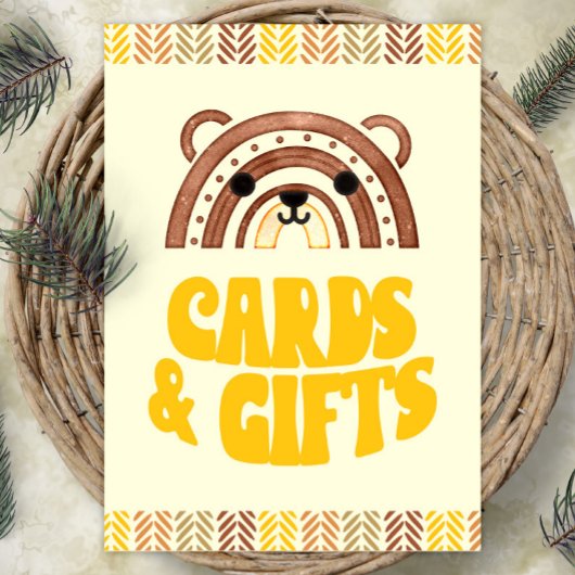 5x7 Kaarten & Cadeaus Boho Woodland Beer Verjaarda Poster