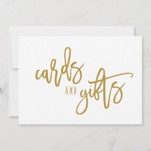 5X7 Kaarten & cadeautjes Sign-Brush Script (Gold) (Voorkant)