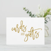 5X7 Kaarten & cadeautjes Sign-Brush Script (Gold) (Staand voorkant)