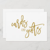 5X7 Kaarten & cadeautjes Sign-Brush Script (Gold) (Voorkant / Achterkant)