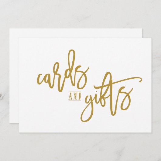 5X7 Kaarten & cadeautjes Sign-Brush Script (Gold) (Voorkant / Achterkant)