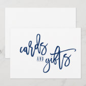 5X7 Kaarten & cadeautjes Sign-Brush Script (Navy B (Voorkant / Achterkant)