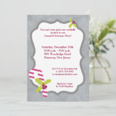 5x7 Kandriet en Holly-kerstuitnodiging Kaart (Staand voorkant)