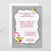 5x7 Kandriet en Holly-kerstuitnodiging Kaart (Voorkant / Achterkant)