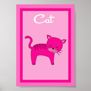 5x7 kat schuur tuin meisjes kunst aan de muur poster