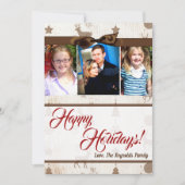 5x7 Kerst Burlap Herten Doe Buck FOTOKAART Feestdagenkaart (Voorkant)