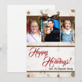 5x7 Kerst Burlap Herten Doe Buck FOTOKAART Feestdagenkaart (Voorkant / Achterkant)