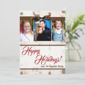 5x7 Kerst Burlap Herten Doe Buck FOTOKAART Feestdagenkaart (Staand voorkant)